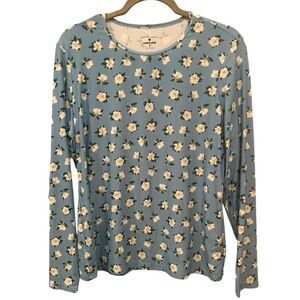 Lands' End & Draper James Rash Guard Floral Swim Top Sz XL